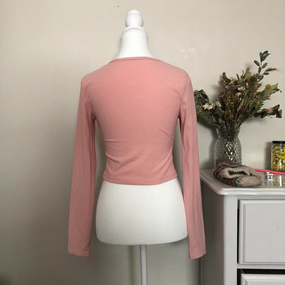 Shein Pink Front-Tie Cardigan - Picture 2 of 8
